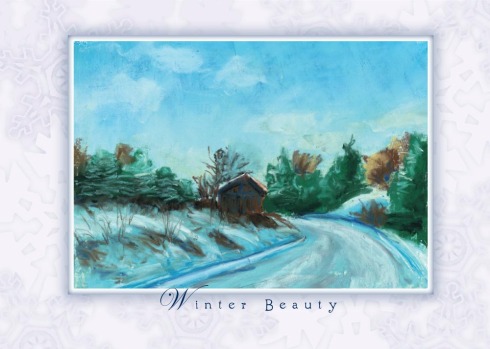 winter pastel painting