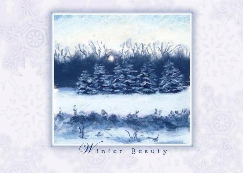 pastel painting of winter